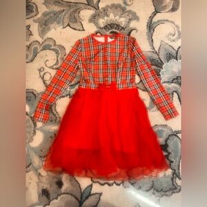 ChicMe Red and White Plaid Dress
